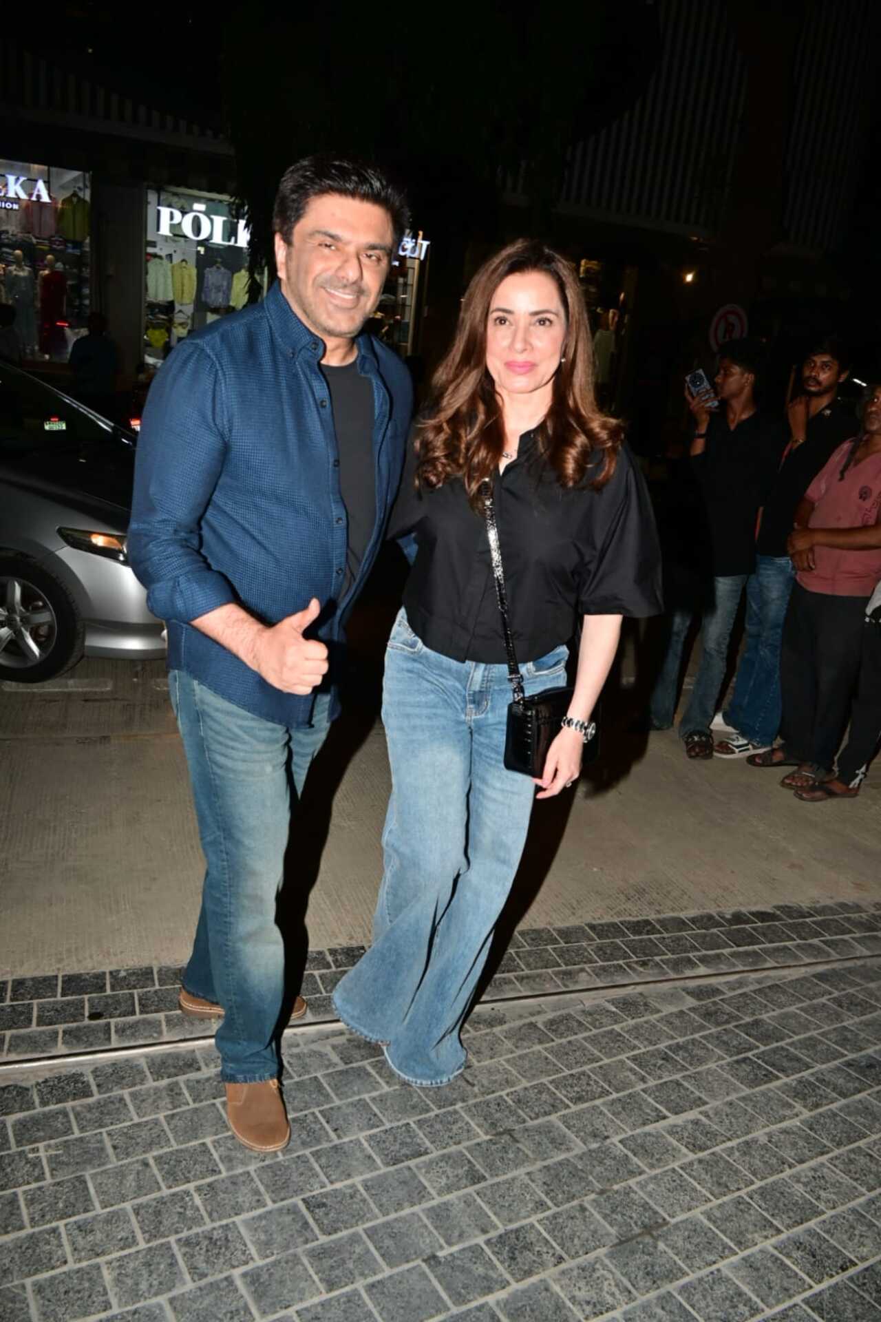 Sameer Soni and Neelam Kothari were seen arriving together at the special screening of Daadi Ki Shaadi.